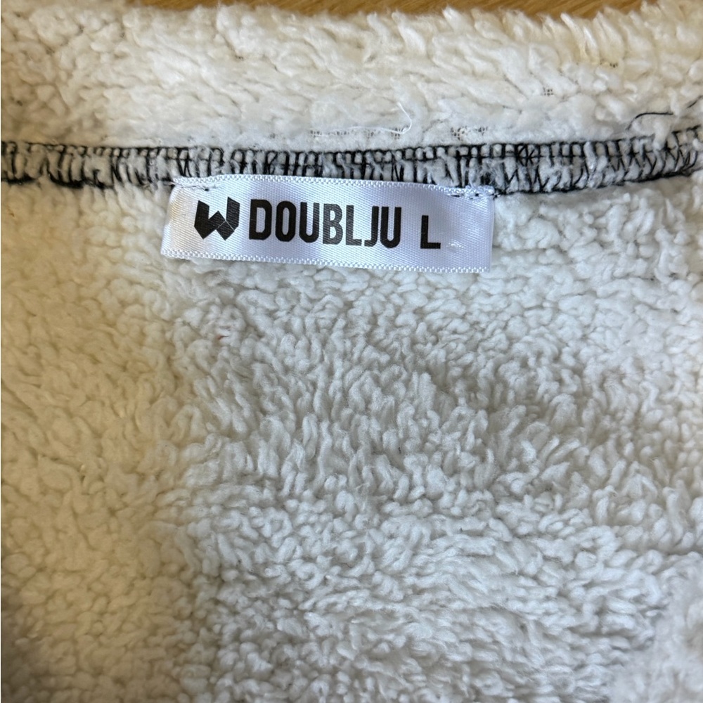 Doublju Black & White Buffalo Plaid Sherpa-Lined Vest - Picture 5 of 6